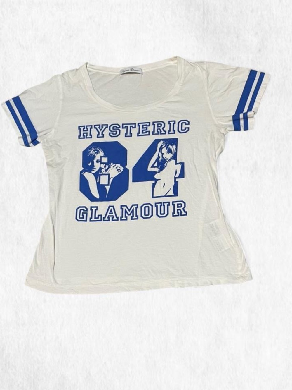 RARE 84 Hysteric Glamour Vintage white and blue baby tee